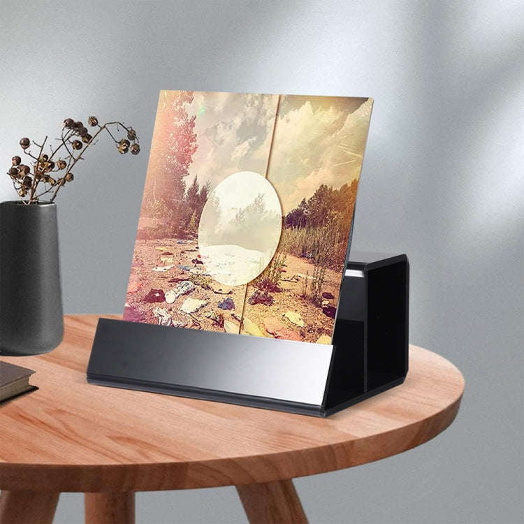 YX069 Acrylic Vinyl Records Rack Desktop CD Display Stand (Black)