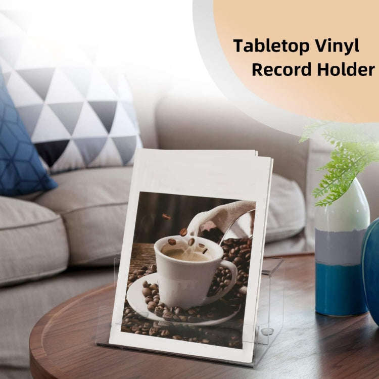 YX069 Acrylic Vinyl Records Rack Desktop CD Display Stand (Transparent)