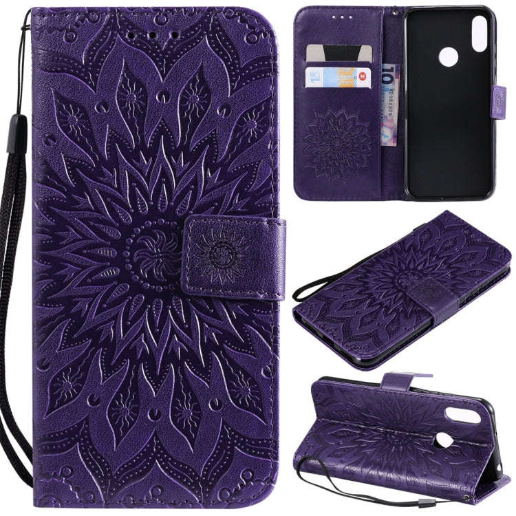 Sun Embossing Pattern Horizontal Flip Leather Case for Huawei Honor Play 8A / Y6 (2019), with Car...