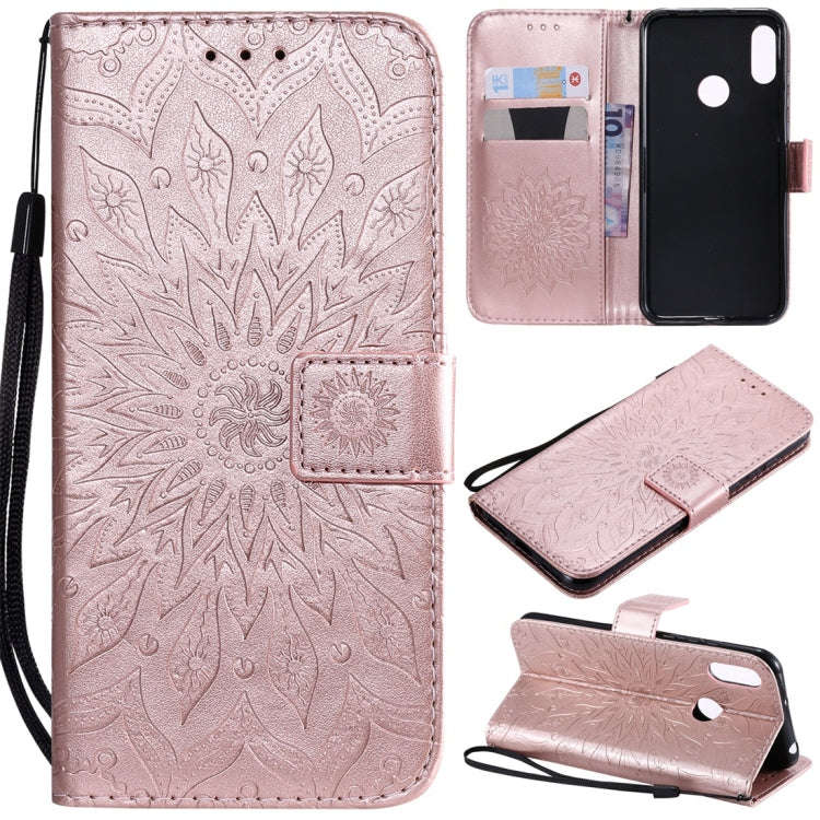 Sun Embossing Pattern Horizontal Flip Leather Case for Huawei Honor Play 8A / Y6 (2019), with Car...