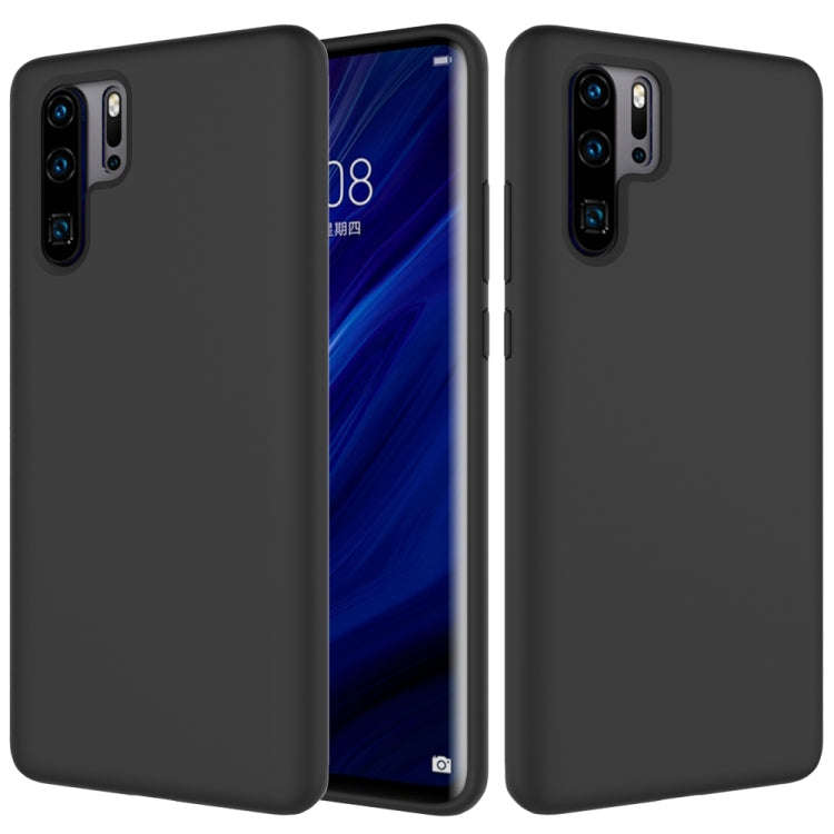 Solid Color Liquid Silicone Shockproof Full Coverage Case for Huawei P30 Pro (Black)