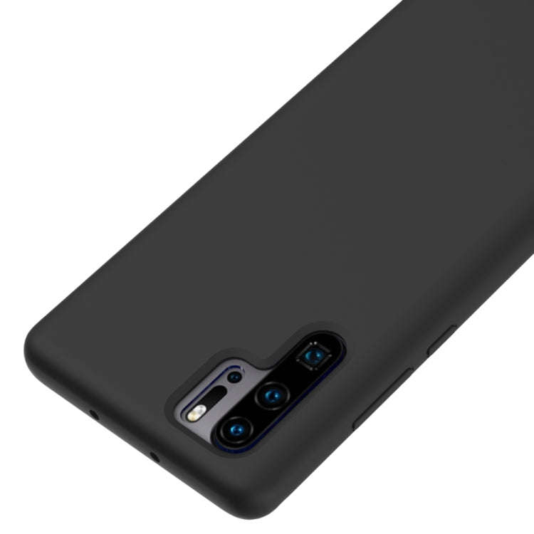 Solid Color Liquid Silicone Shockproof Full Coverage Case for Huawei P30 Pro (Black)