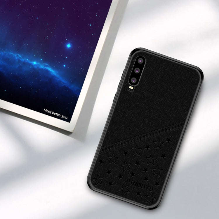 PINWUYO Full Coverage Waterproof Shockproof PC+TPU+PU Case for Huawei P30 (Black)