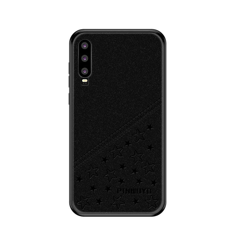 PINWUYO Full Coverage Waterproof Shockproof PC+TPU+PU Case for Huawei P30 (Black)
