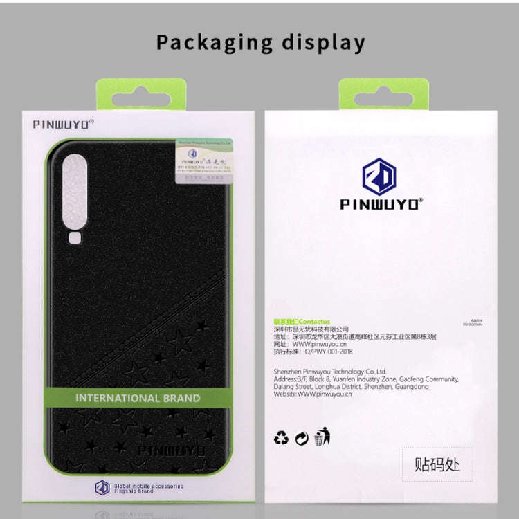 PINWUYO Full Coverage Waterproof Shockproof PC+TPU+PU Case for Huawei P30 (Blue)