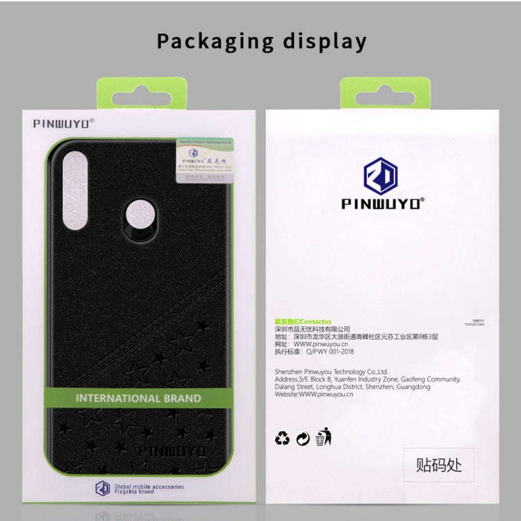 PINWUYO Full Coverage Waterproof Shockproof PC+TPU+PU Case for Huawei P30 Lite (Purple)