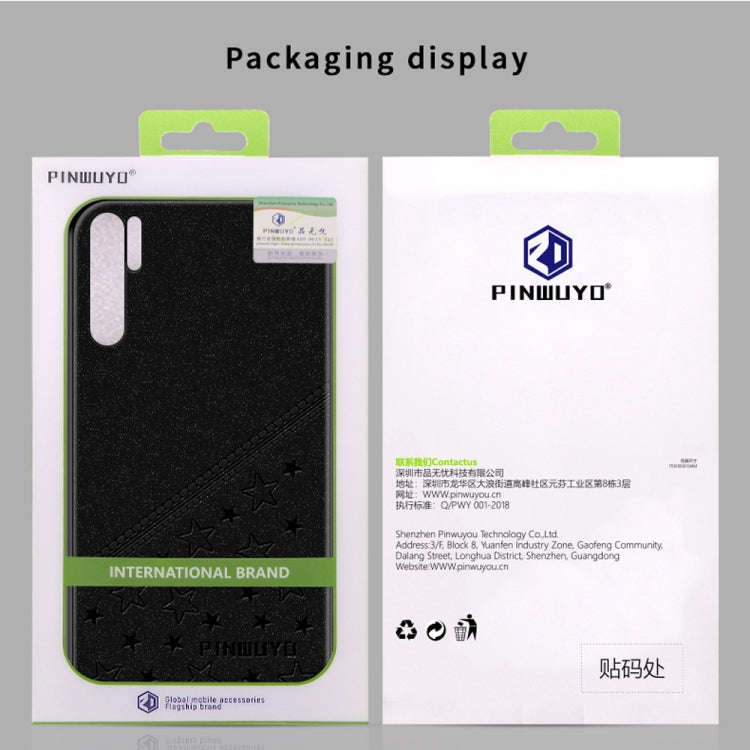 PINWUYO Full Coverage Waterproof Shockproof PC+TPU+PU Case for Huawei P30 Pro (Black)