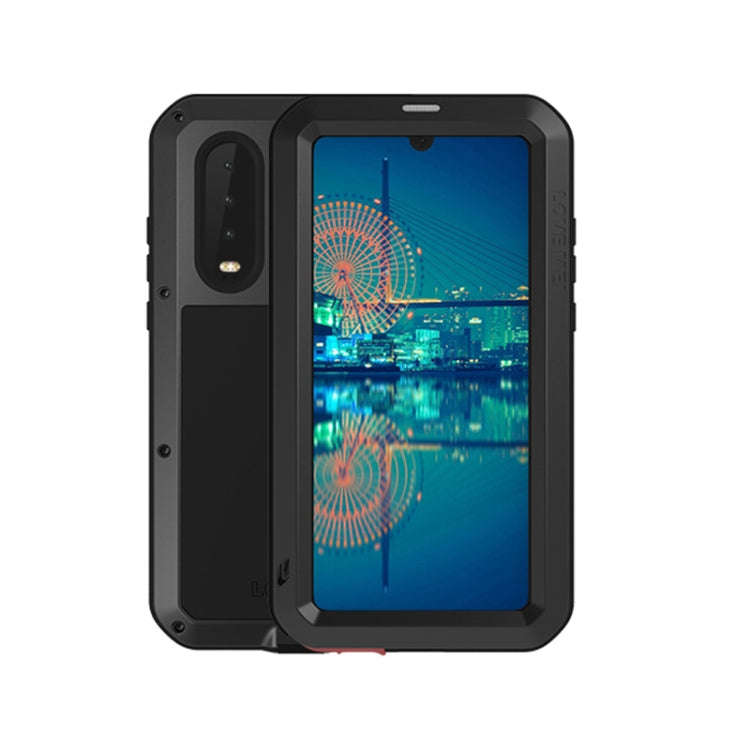 LOVE MEI Powerful Dustproof Shockproof Splashproof Metal + Silicone Combination Case for Huawei P...