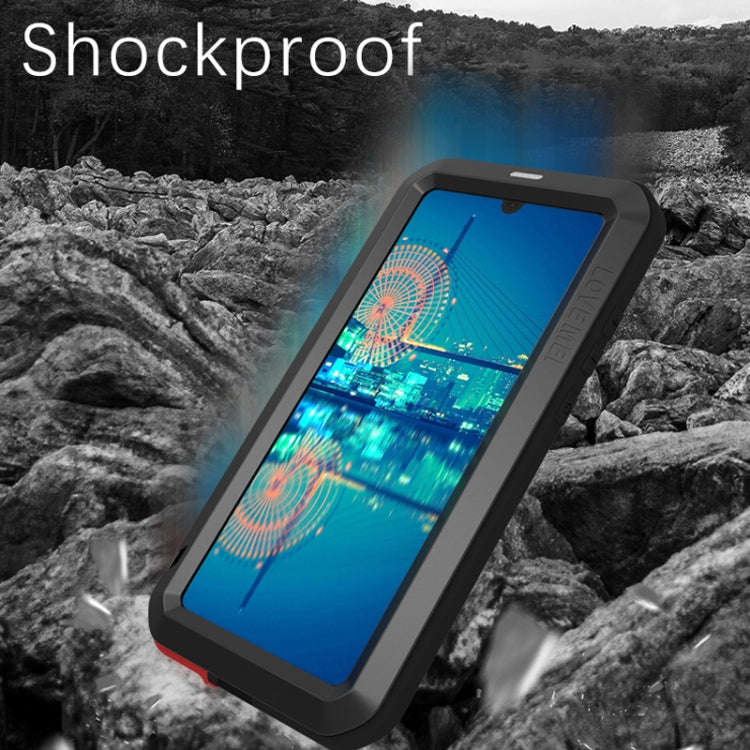 LOVE MEI Powerful Dustproof Shockproof Splashproof Metal + Silicone Combination Case for Huawei P...