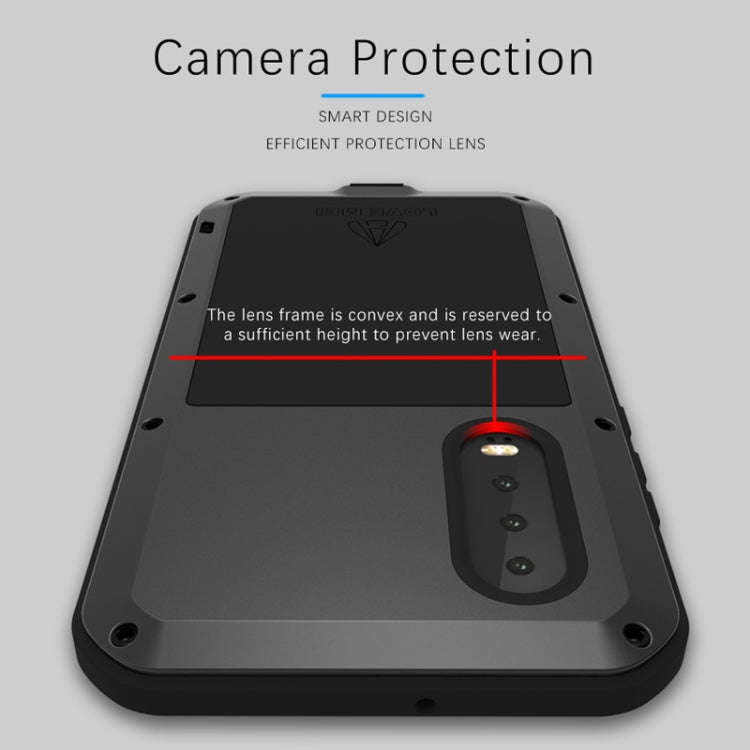 LOVE MEI Powerful Dustproof Shockproof Splashproof Metal + Silicone Combination Case for Huawei P...
