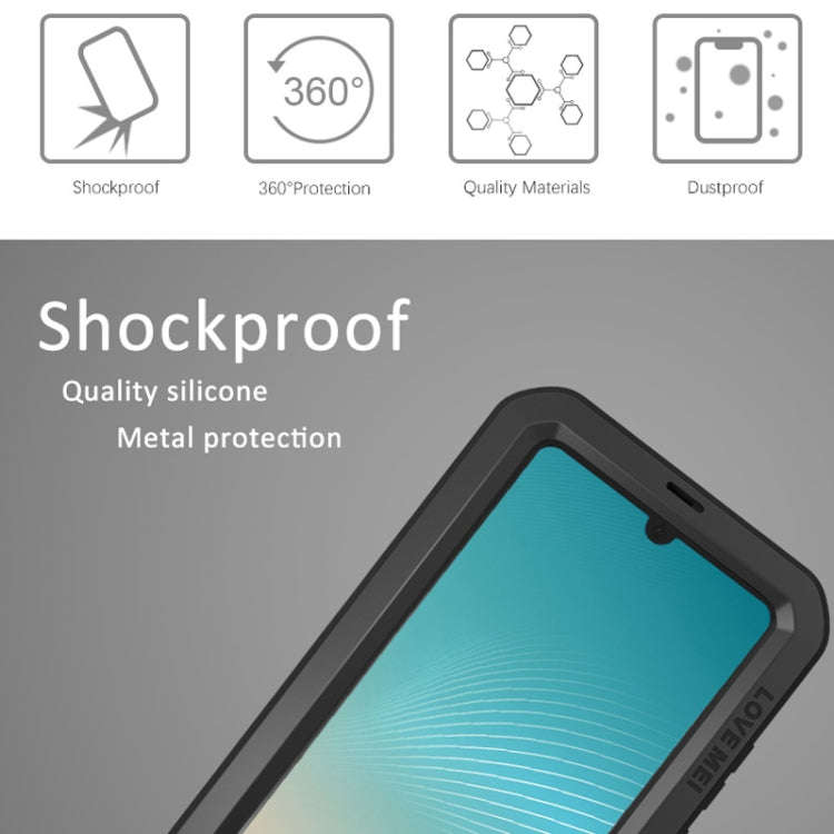LOVE MEI Powerful Dustproof Shockproof Splashproof Metal + Silicone Combination Case for Huawei P...