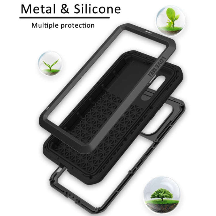 LOVE MEI Powerful Dustproof Shockproof Splashproof Metal + Silicone Combination Case for Huawei P...