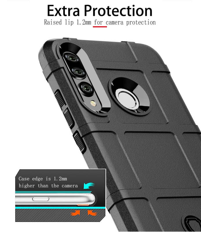 Shockproof Rugged Shield Full Coverage Protective Silicone Case for Huawei P Smart+ 2019 (Black)