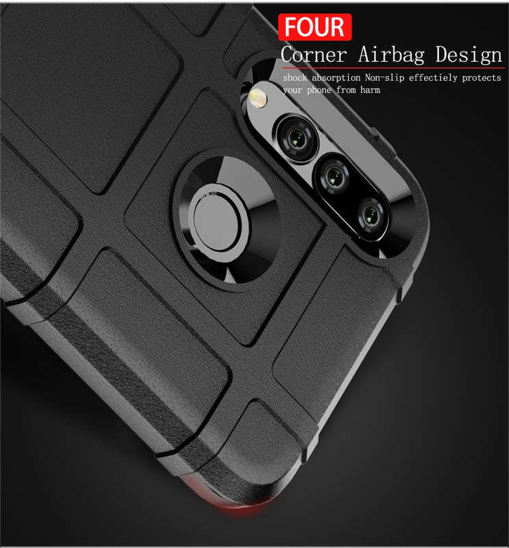 Shockproof Rugged Shield Full Coverage Protective Silicone Case for Huawei P Smart+ 2019 (Black)