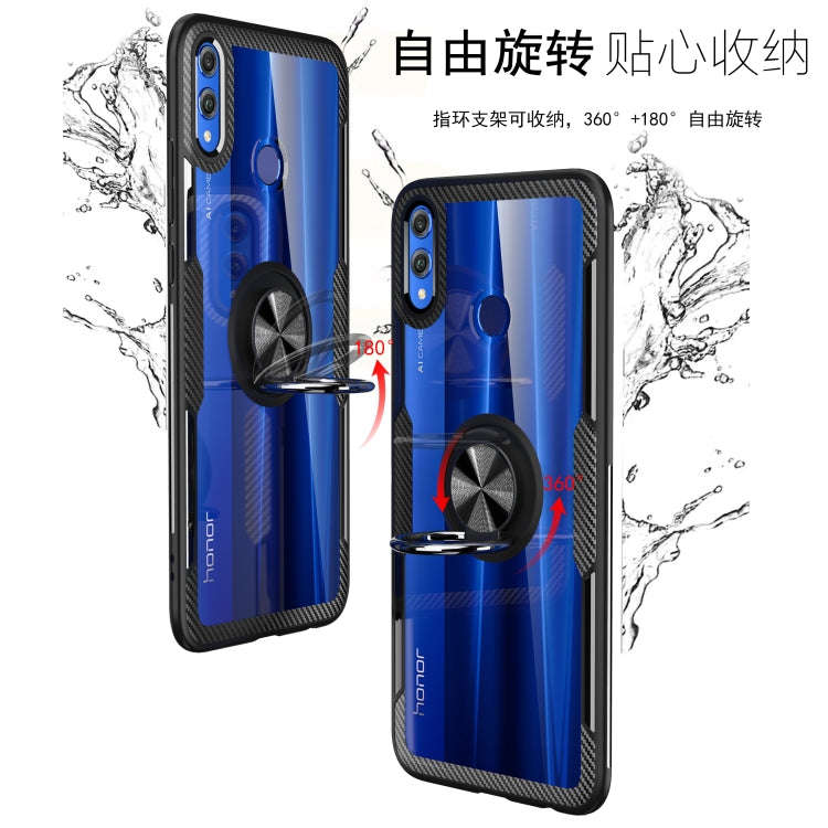 Scratchproof TPU + Acrylic Ring Bracket Protective Case for Huawei Honor 8X(Blue)