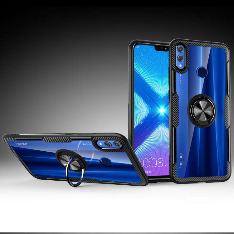 Scratchproof TPU + Acrylic Ring Bracket Protective Case for Huawei Honor 8X(Blue)