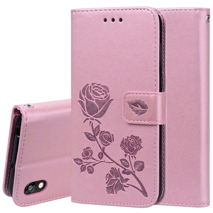 Rose Embossed Horizontal Flip PU Leather Case for Huawei Honor 8S / Y5 (2019), with Holder & Card...