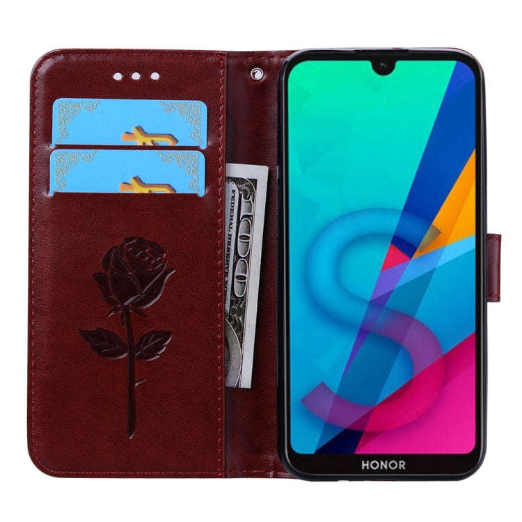 Rose Embossed Horizontal Flip PU Leather Case for Huawei Honor 8S / Y5 (2019), with Holder & Card...