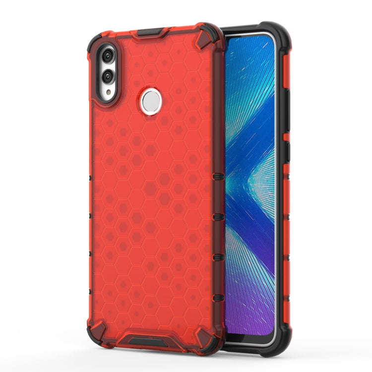 Shockproof Honeycomb PC + TPU Case for Huawei Honor 8X(Red)