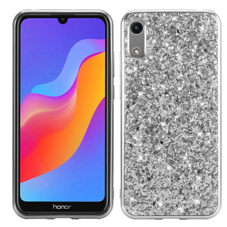 Glitter Powder Shockproof TPU Case for Huawei Honor Play 8A (Silver)
