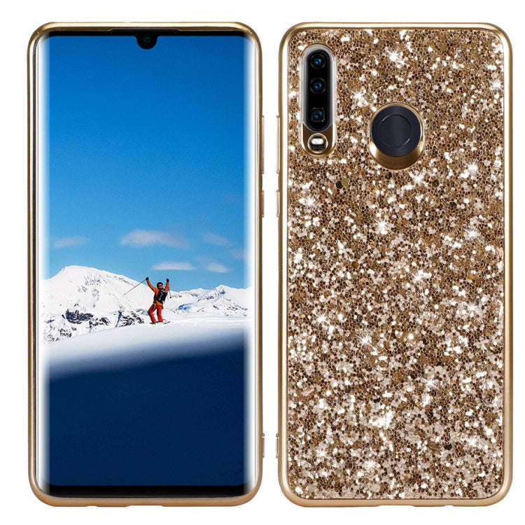 Glitter Powder Shockproof TPU Case for Huawei P30 Lite / nova 4e (Gold)