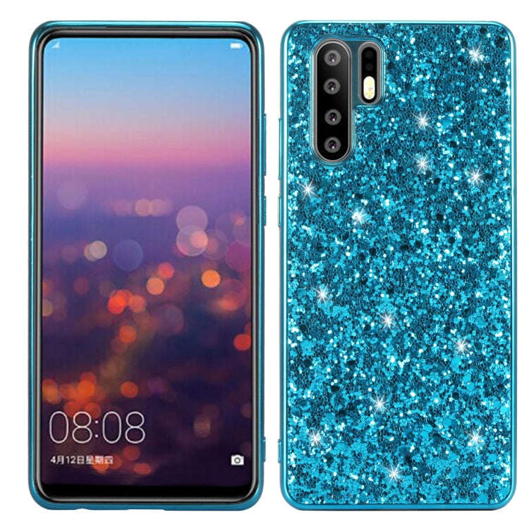 Glitter Powder Shockproof TPU Case for Huawei P30 Pro (Blue)