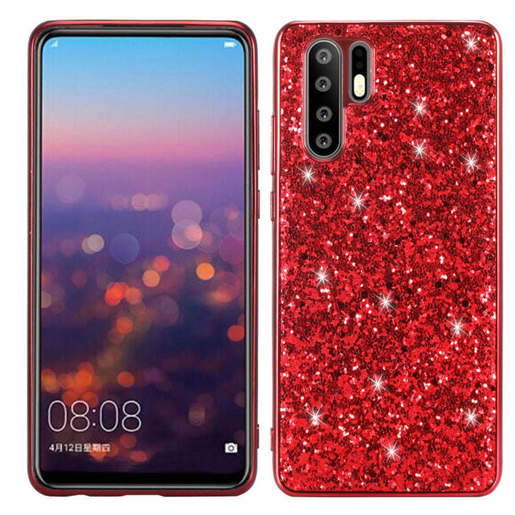 Glitter Powder Shockproof TPU Case for Huawei P30 Pro (Red)