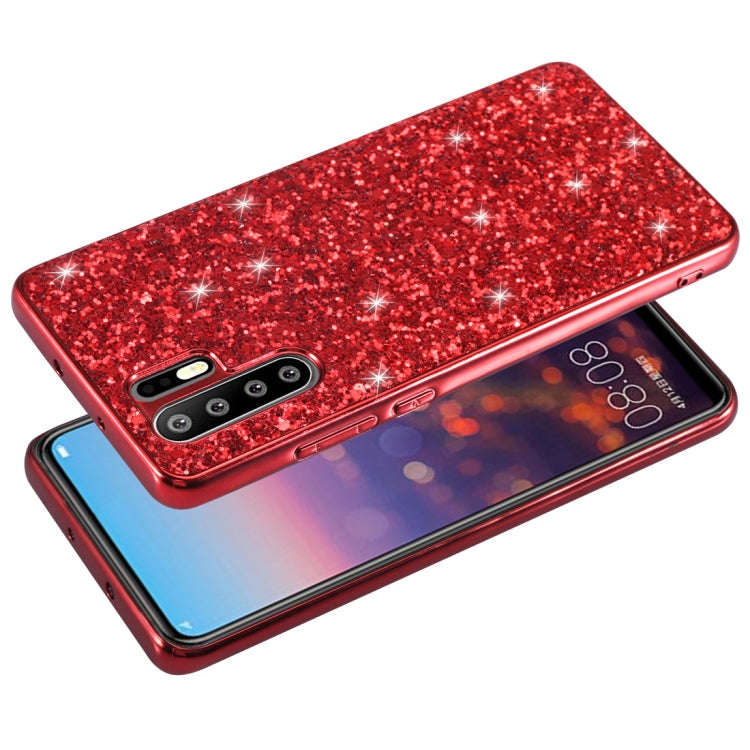 Glitter Powder Shockproof TPU Case for Huawei P30 Pro (Red)