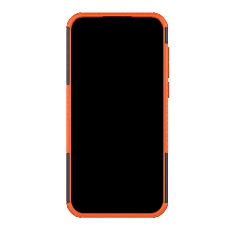 Shockproof  PC + TPU Tire Pattern Case for Huawei Honor 8s, with Holder (Orange)