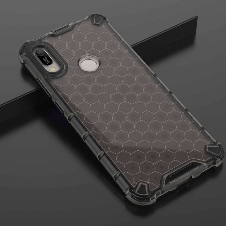Honeycomb Shockproof PC + TPU Case for Huawei Y6(2019)(Black)