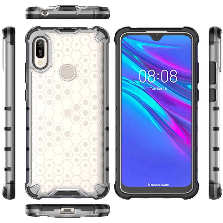 Honeycomb Shockproof PC + TPU Case for Huawei Y6(2019)(Black)