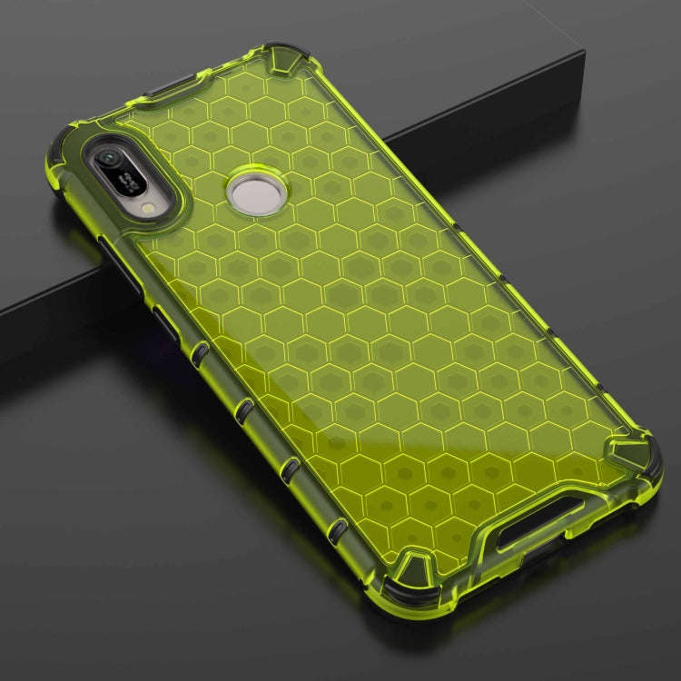 Honeycomb Shockproof PC + TPU Case for Huawei Y6(2019)(Green)