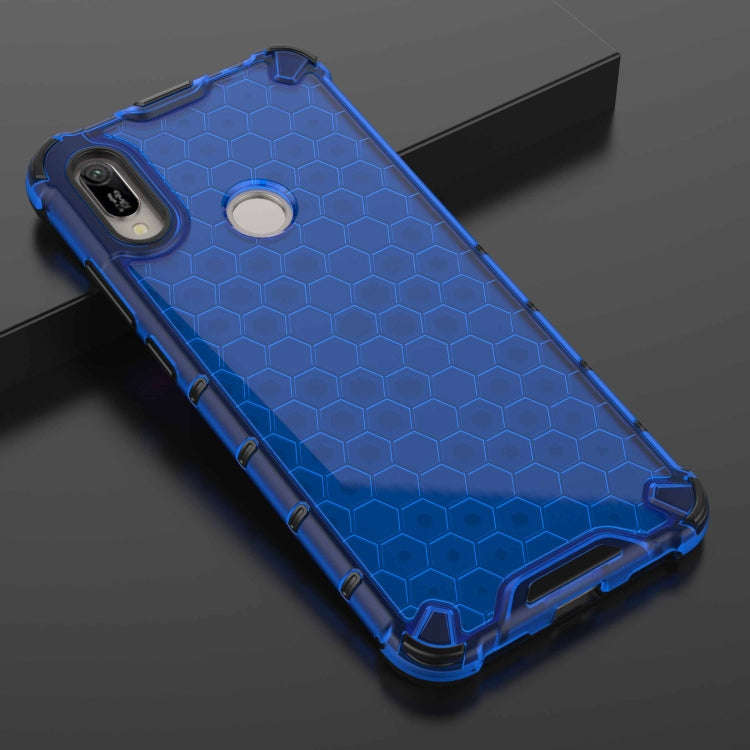 Honeycomb Shockproof PC + TPU Case for Huawei Y6(2019)(Blue)