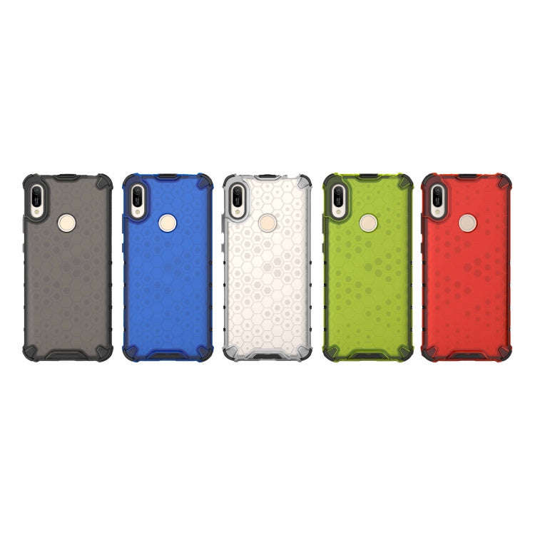 Honeycomb Shockproof PC + TPU Case for Huawei Y6(2019)(Black)
