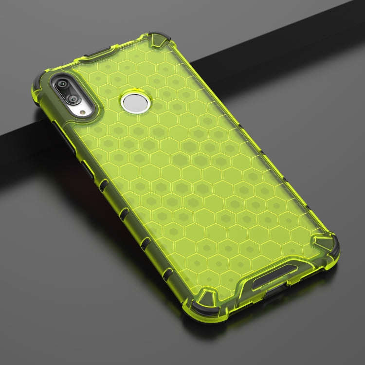Honeycomb Shockproof PC + TPU Case for Huawei Y7(2019) (Green)