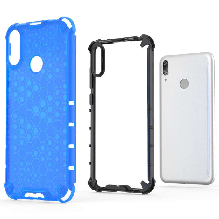 Honeycomb Shockproof PC + TPU Case for Huawei Y7(2019) (Green)