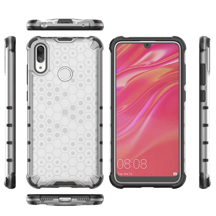 Honeycomb Shockproof PC + TPU Case for Huawei Y7(2019) (Green)