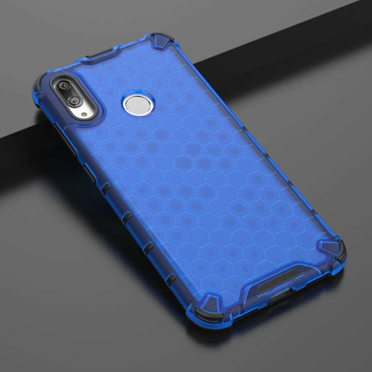 Honeycomb Shockproof PC + TPU Case for Huawei Y7(2019) (Blue)