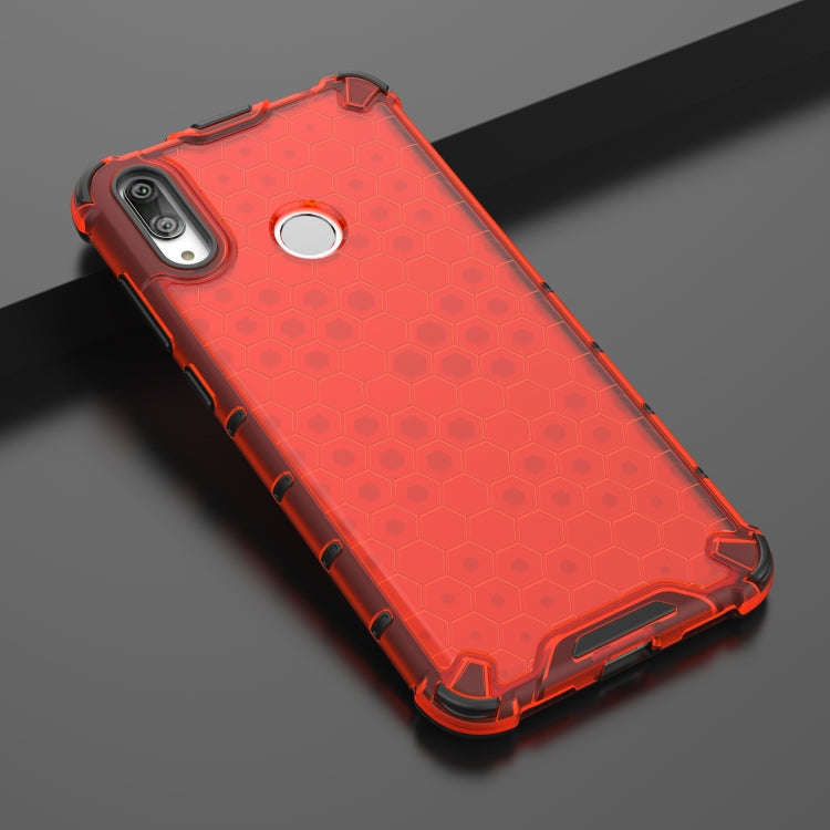 Honeycomb Shockproof PC + TPU Case for Huawei Y7(2019) (Red)