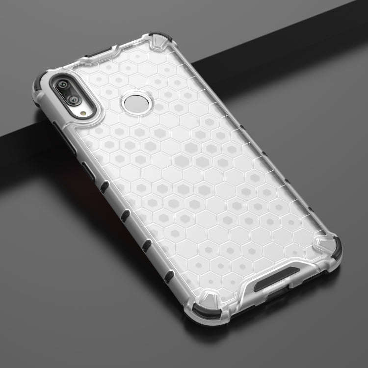 Honeycomb Shockproof PC + TPU Case for Huawei Y7(2019) (Transparent)