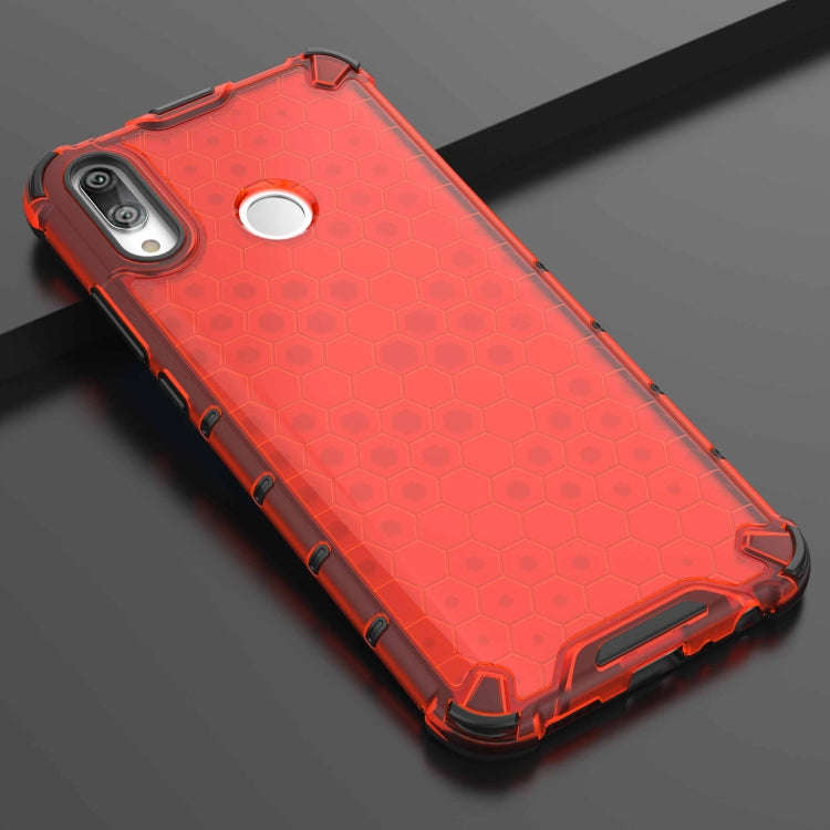 Honeycomb Shockproof PC + TPU Case for Huawei Y9 (2019) (Red)