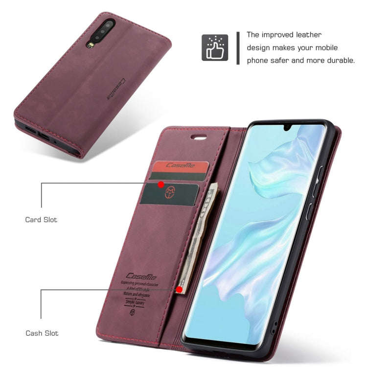 CaseMe-013 Multifunctional Retro Frosted Horizontal Flip Leather Case for Huawei P30, with Card S...