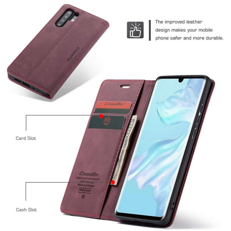 CaseMe-013 Multifunctional Retro Frosted Horizontal Flip Leather Case for Huawei P30 Pro, with Ca...