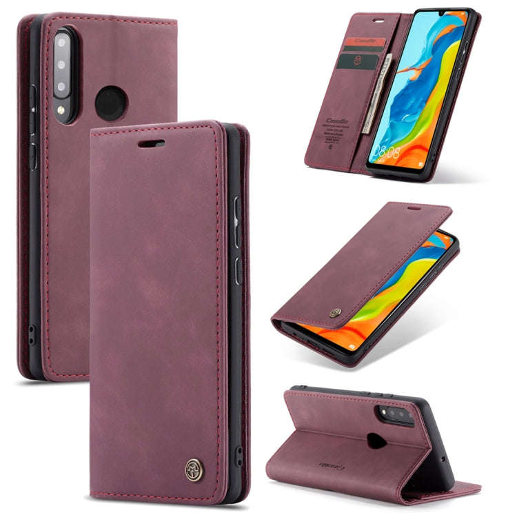 CaseMe-013 Multifunctional Retro Frosted Horizontal Flip Leather Case for Huawei P30 Lite, with C...