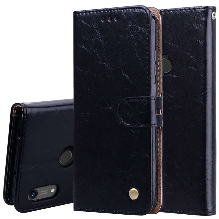 Business Style Oil Wax Texture Horizontal Flip Leather Case for Huawei Y6 (2019) / Honor 8A, with...