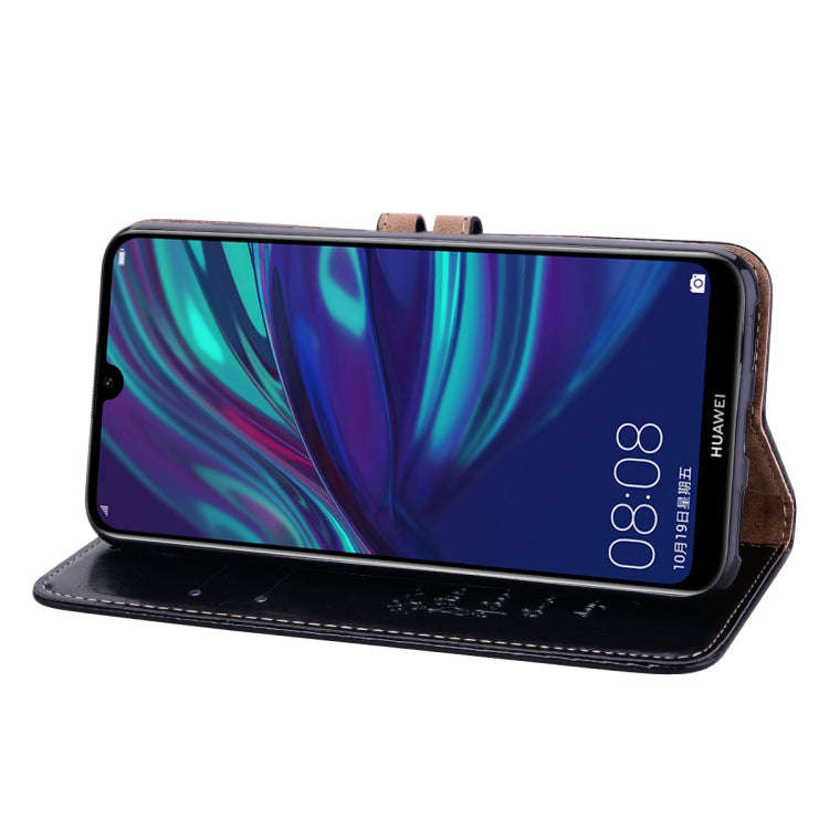 Business Style Oil Wax Texture Horizontal Flip Leather Case for Huawei Y7 (2019), with Holder & C...