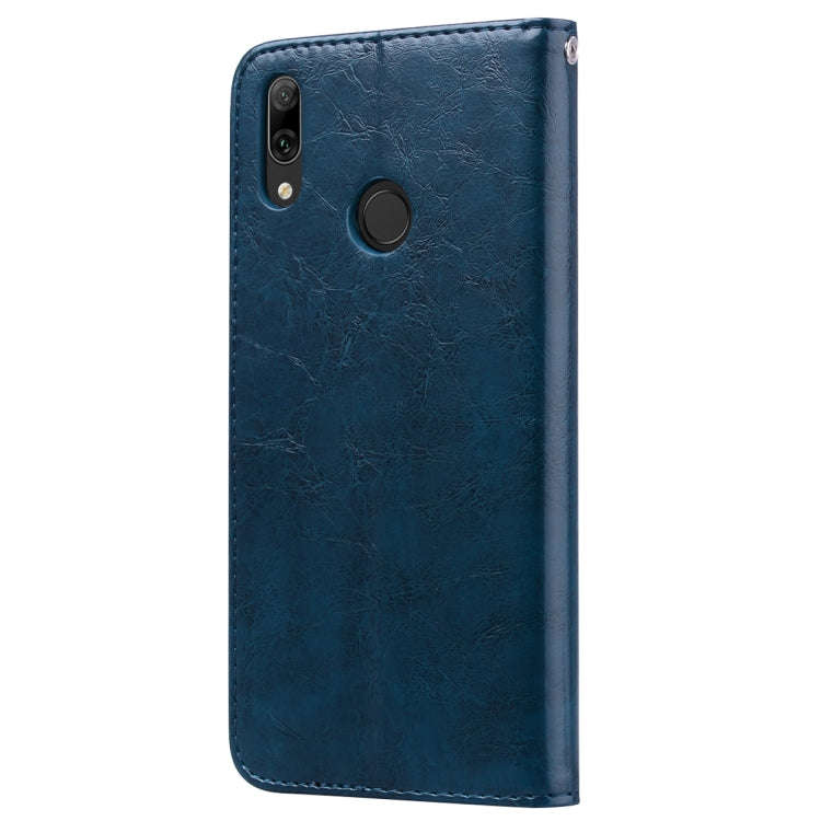 Business Style Oil Wax Texture Horizontal Flip Leather Case for Huawei Y7 (2019), with Holder & C...