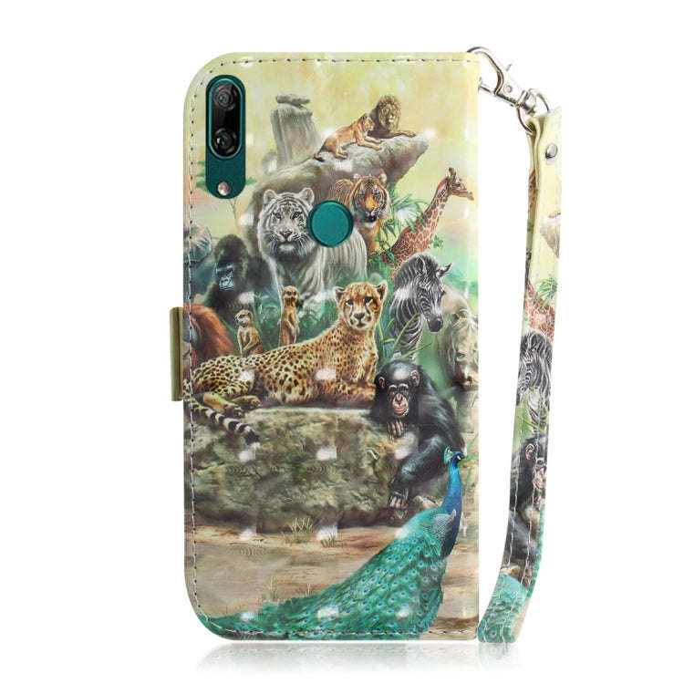 3D Colored Drawing Animals Pattern Horizontal Flip Leather Case for Huawei P Smart Z / Y9 Prime 2...
