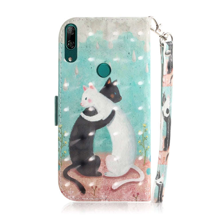 3D Colored Drawing Cats Pattern Horizontal Flip Leather Case for Huawei P Smart Z / Y9 Prime 2019...