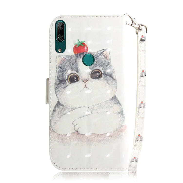 3D Colored Drawing Cute Cat Pattern Horizontal Flip Leather Case for Huawei P Smart Z / Y9 Prime ...